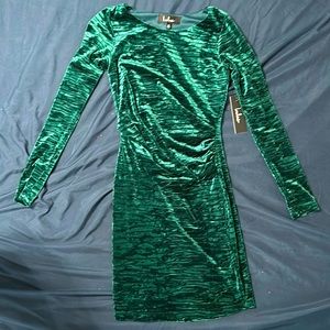 Lulu’s Green Velvet Holiday Dress